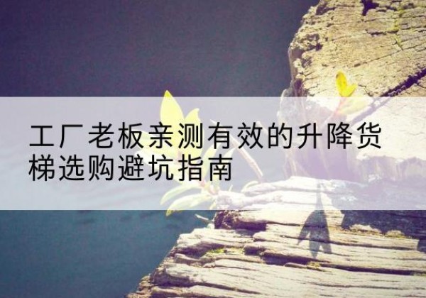 石泉升降货梯怎么选-工厂老板亲测有效的升降货梯选购避坑指南
